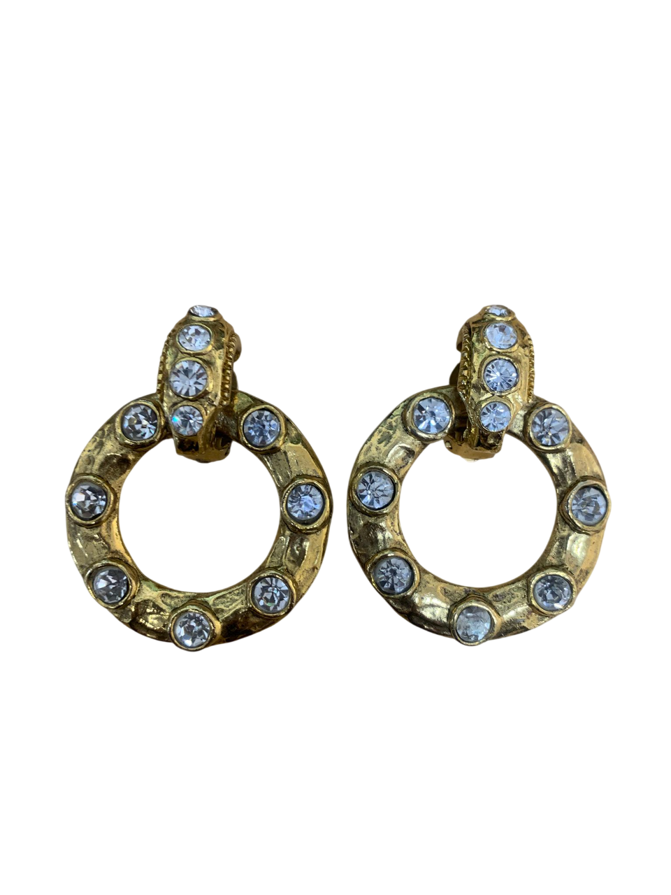 Chanel Hoop Earrings with Rhinestones