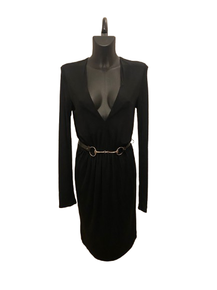 Tom Ford x Gucci Black Dress with Mors Buckle Belt – Opulence Vintage