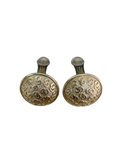 Christian CD Monogram Clip On Gold Earrings