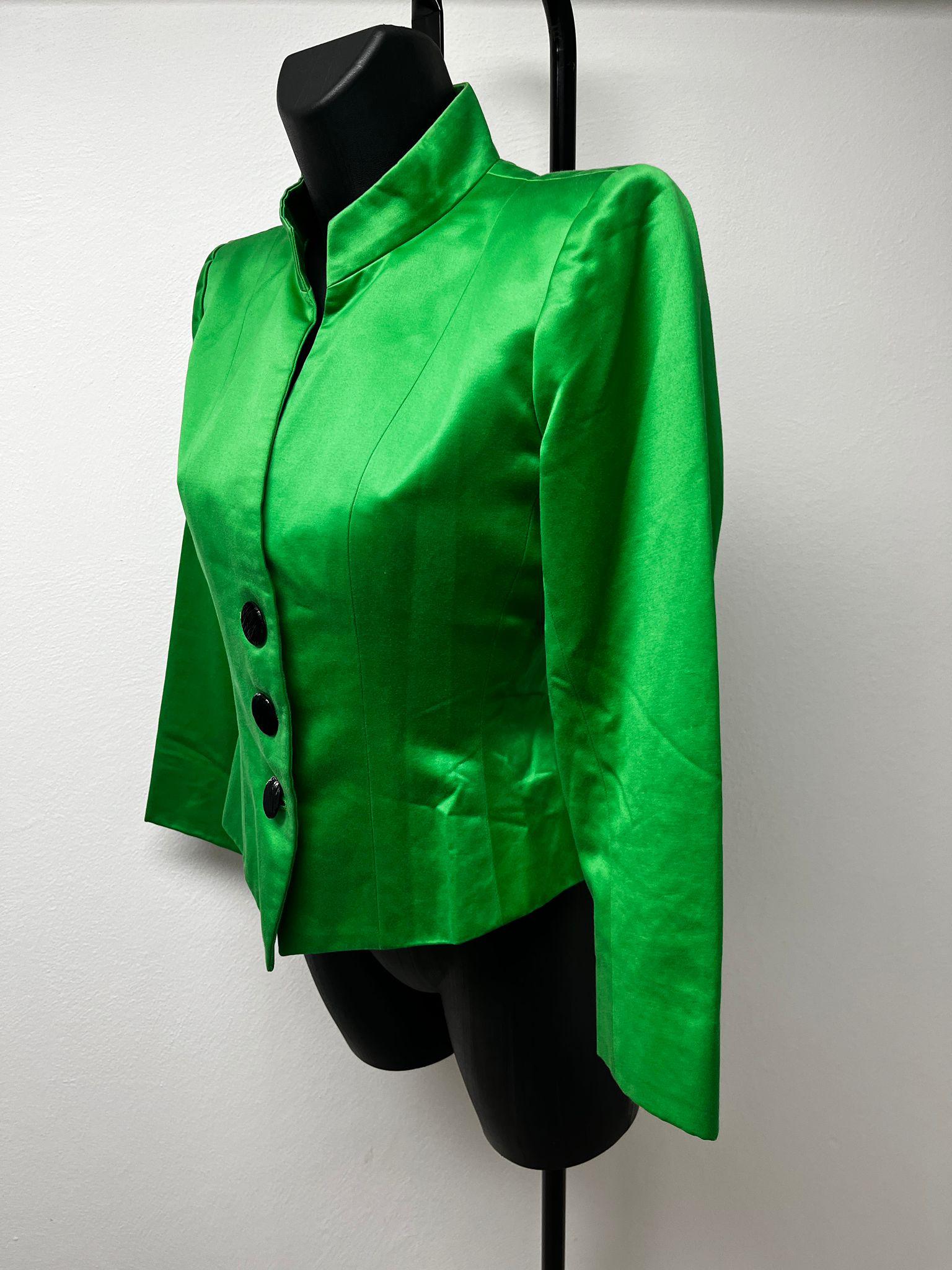 Yves Saint Laurent Green Satin Jacket