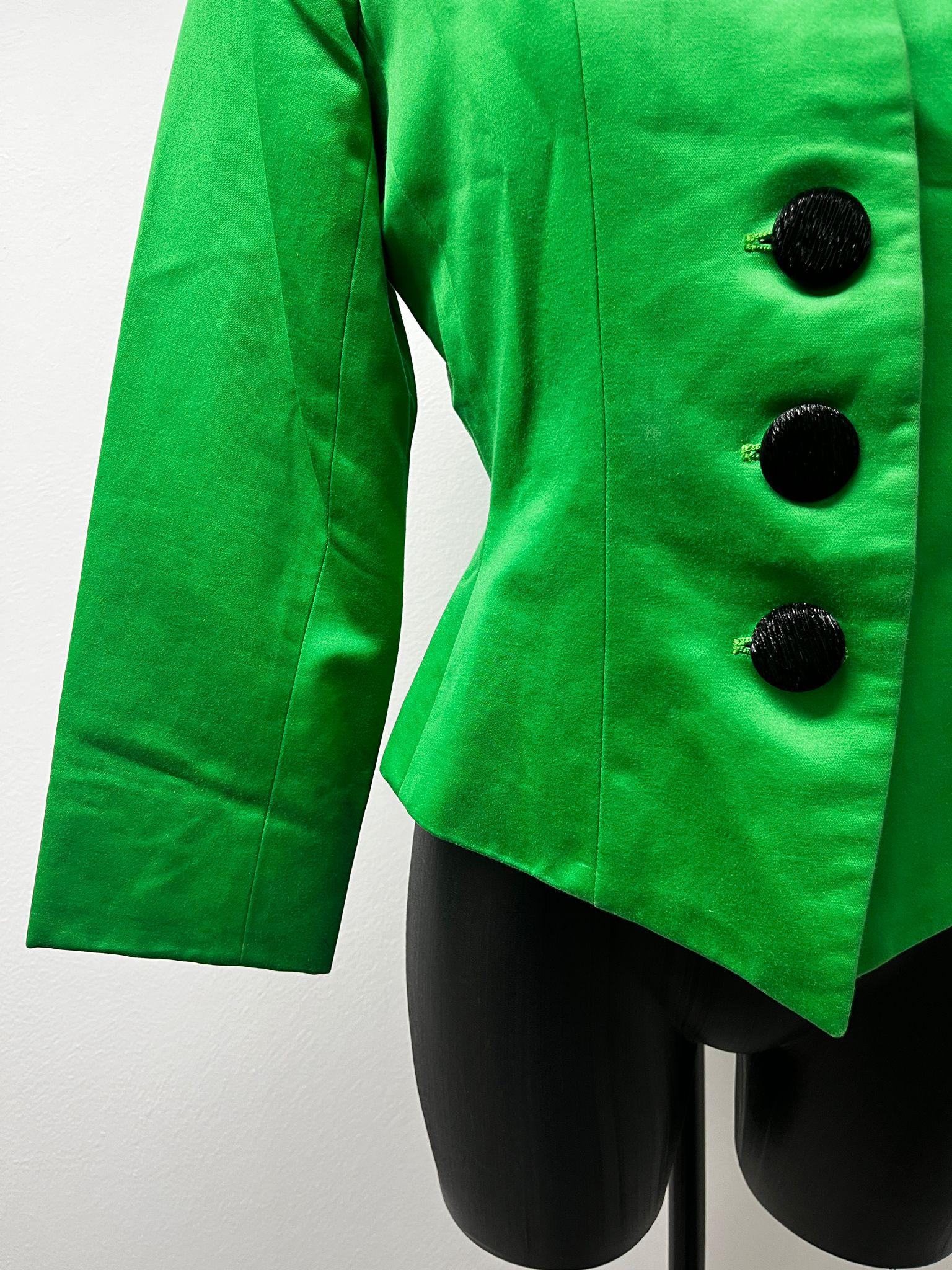 Yves Saint Laurent Green Satin Jacket