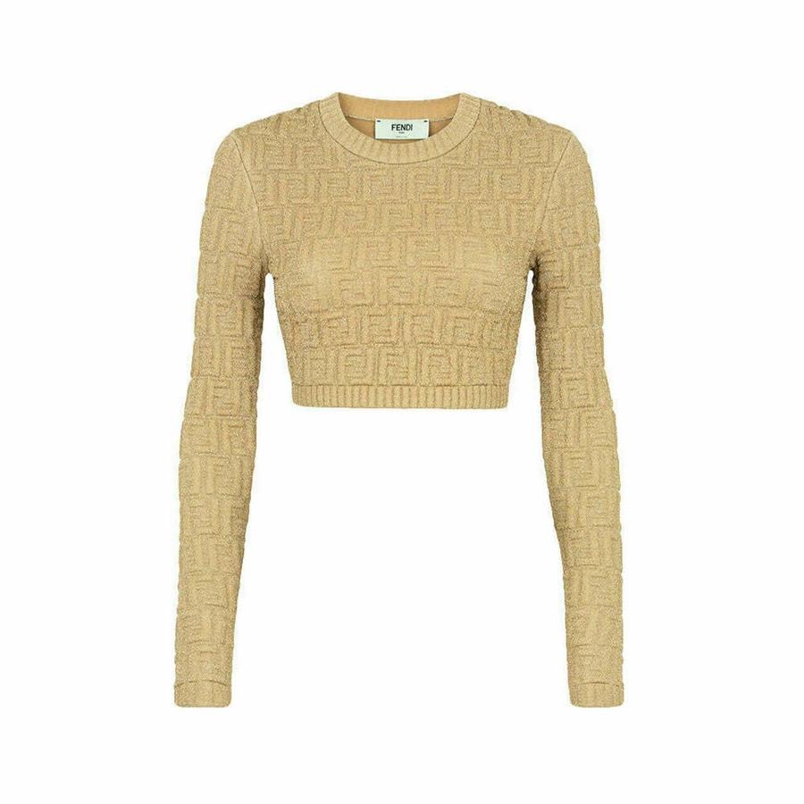 Fendi Gold Embossed FF Top in Lurex