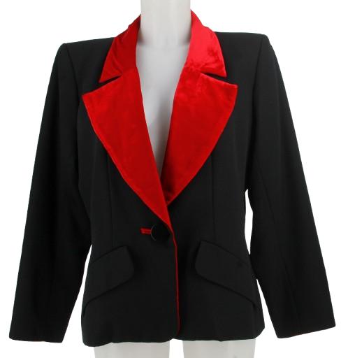 1990 Yves Saint Laurent Rive Gauche Black and Red Velvet Jacket