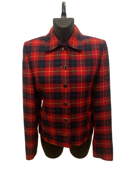 Yves Saint Laurent Red Tartan Coat ('90s)