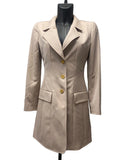 Chanel Vintage 1997 Spring Beige Wool Long Jacket Coat – Size 38