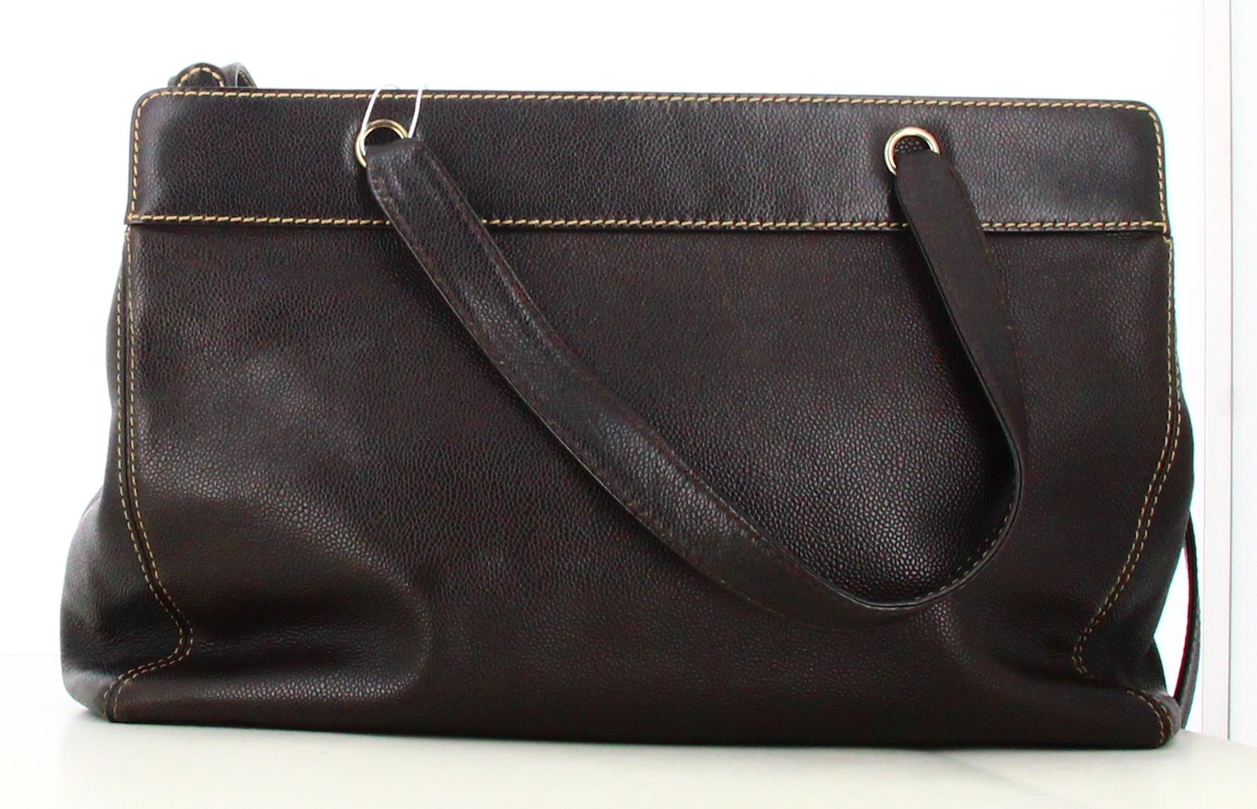 2000 Chanel Dark Brown Executive Handbag