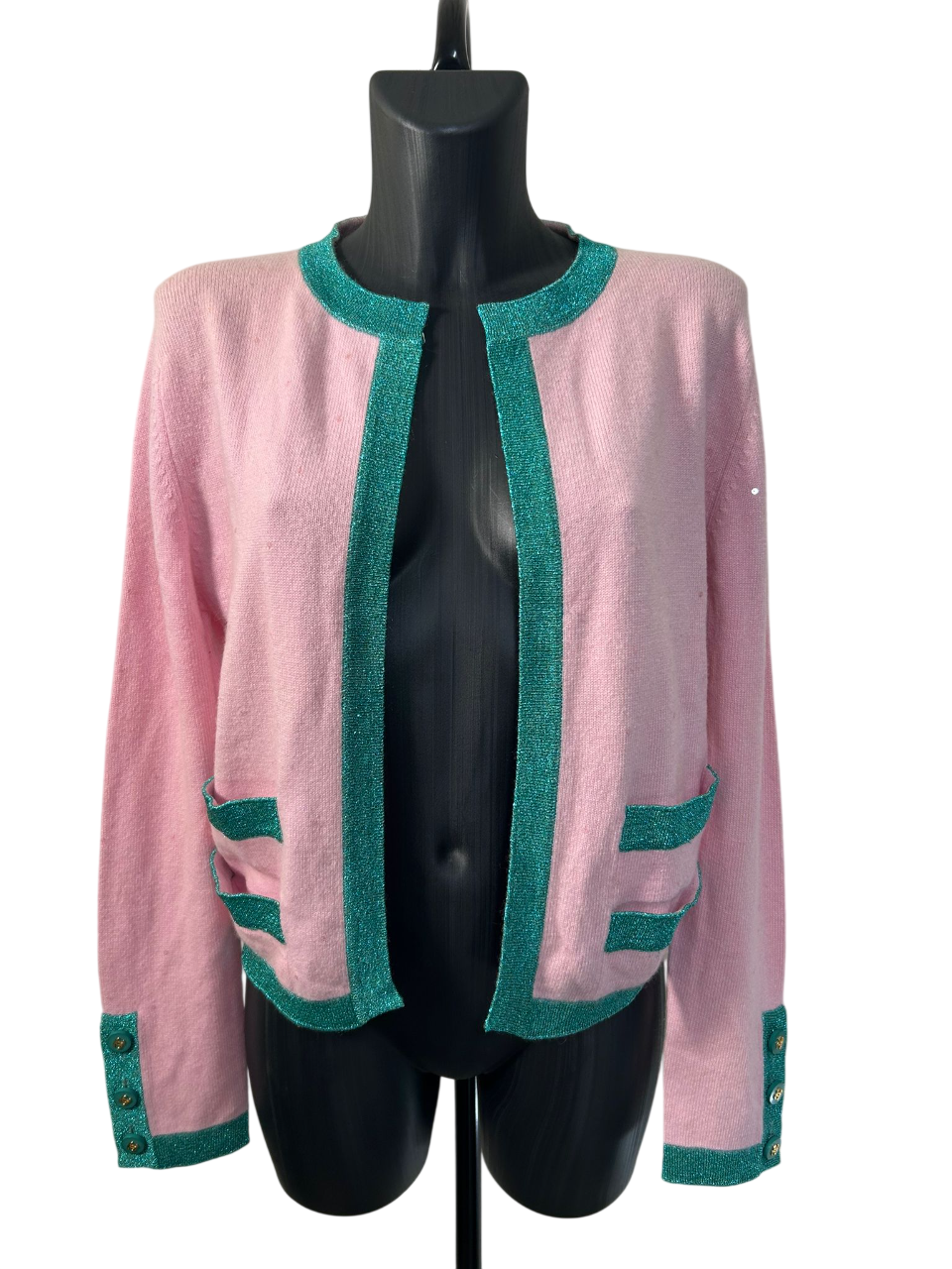 Chanel Pink and Green Cardigan 1996