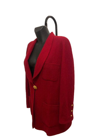 Chanel One Button Red Jacket