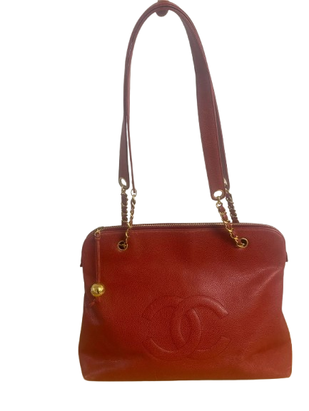 Chanel Coco Mark Chain Tote Bag in Red (1194)