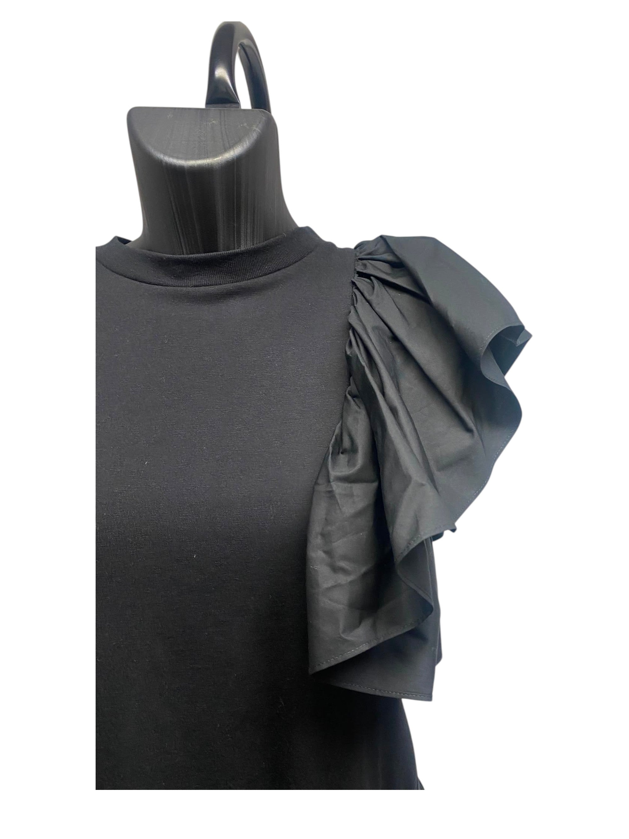 Alexander McQueen Black Ruffled Mini Dress