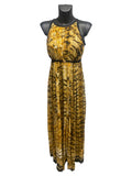 Roberto Cavalli Tiger Print Pleated Maxi Dress - Size M