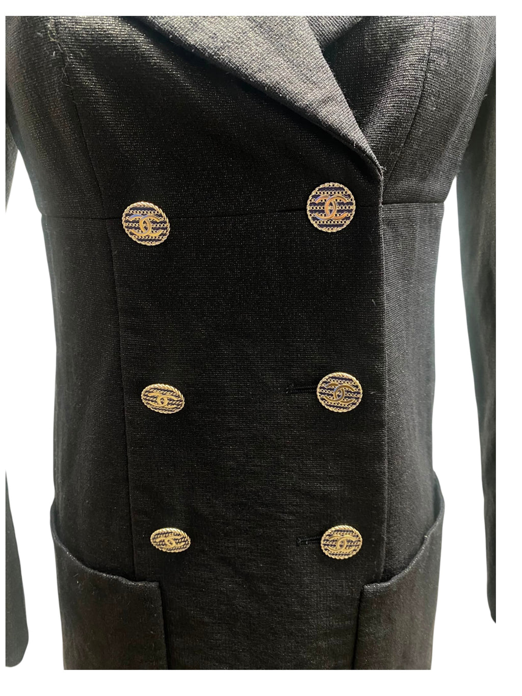 Chanel Vintage Navy Blue Double-Breasted Blazer Dress – Size 36