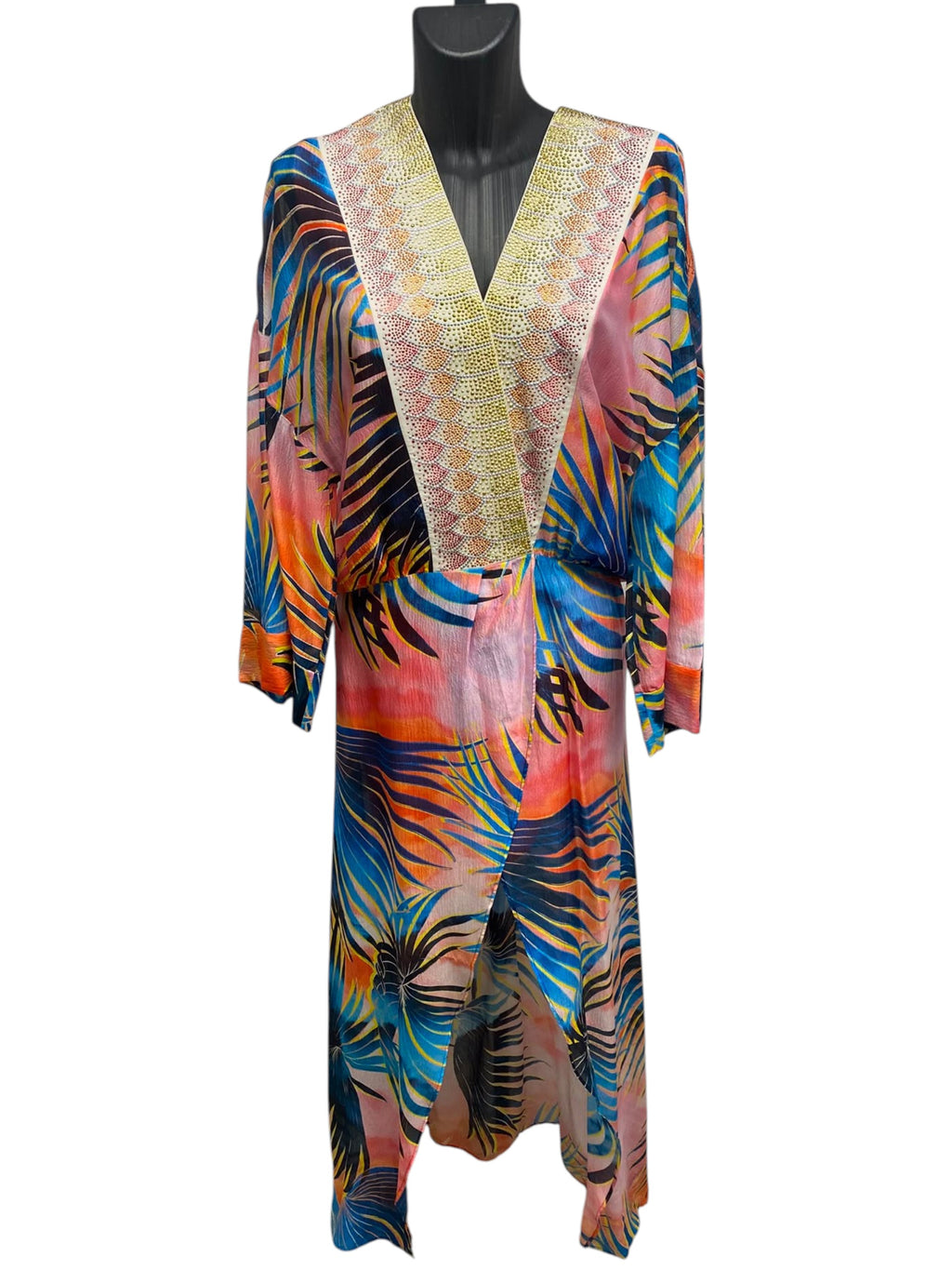 Just Cavalli Multicolor Caftan with Strass