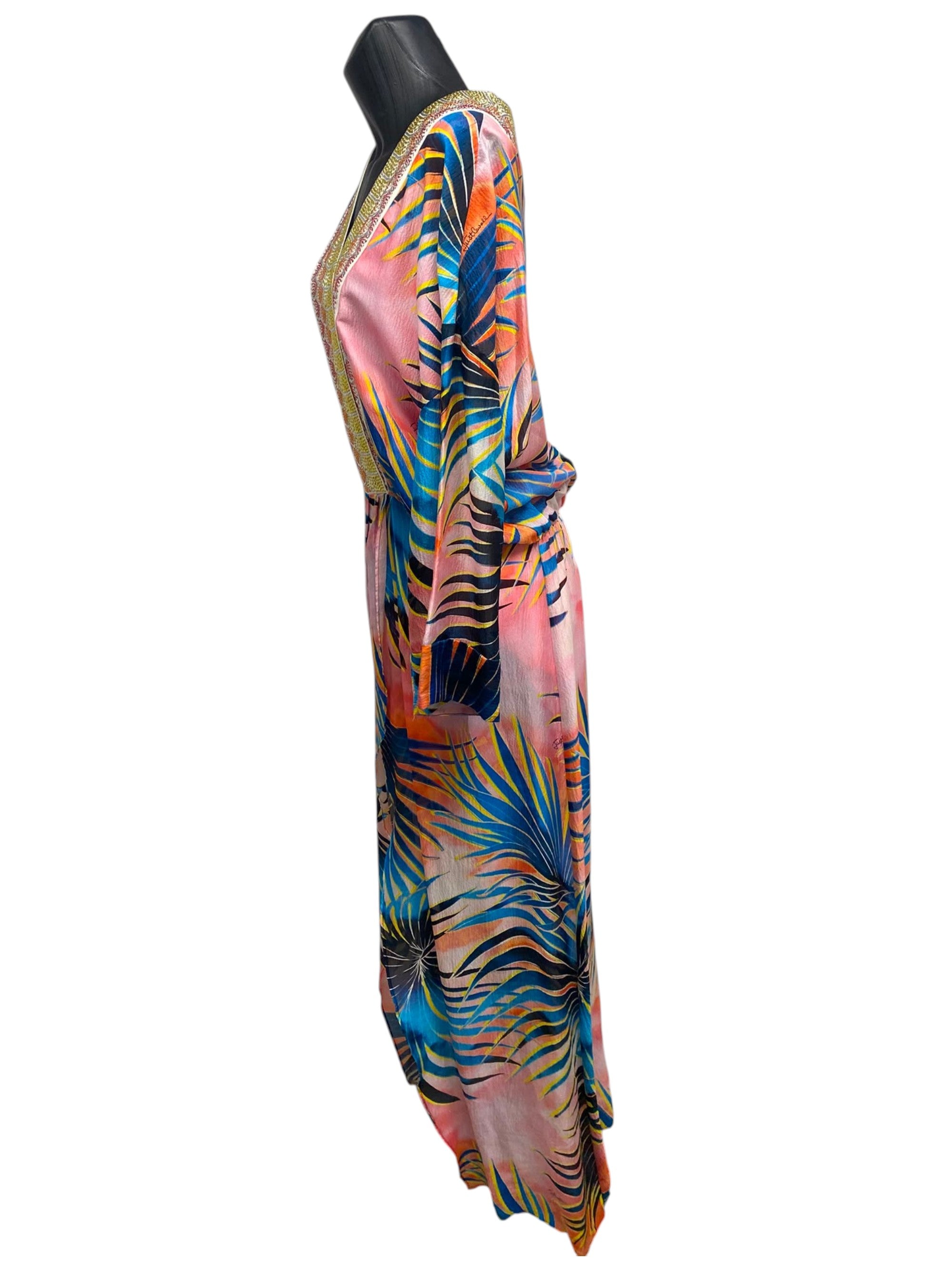 Just Cavalli Multicolor Caftan with Strass