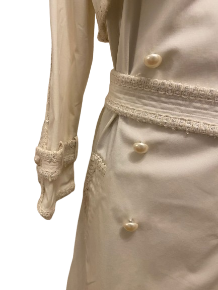 Chanel Cream Trech with Pearls like buttons (S/S2004) by Karl Lagerfeld