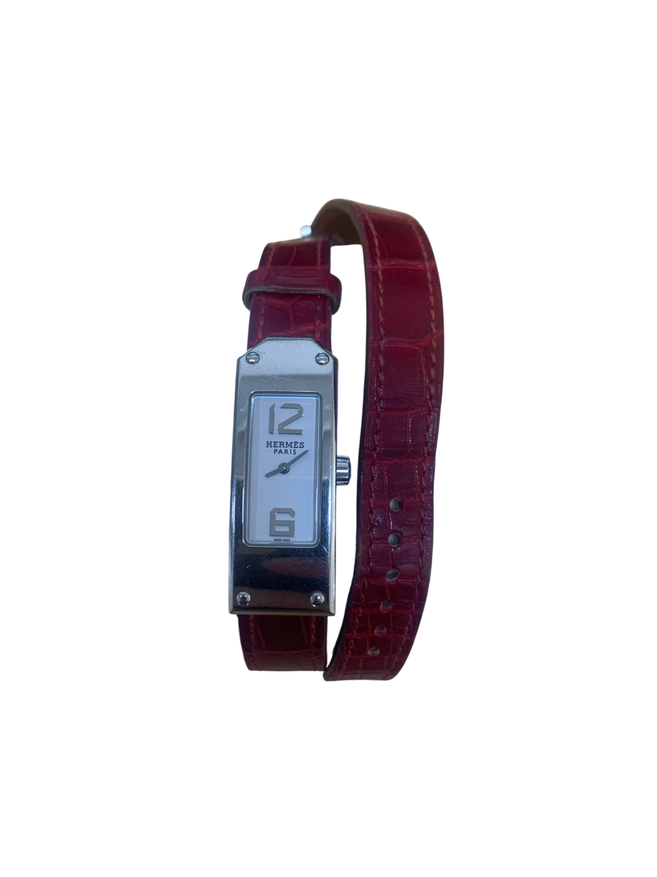 Hermès kelly watch in burgundy