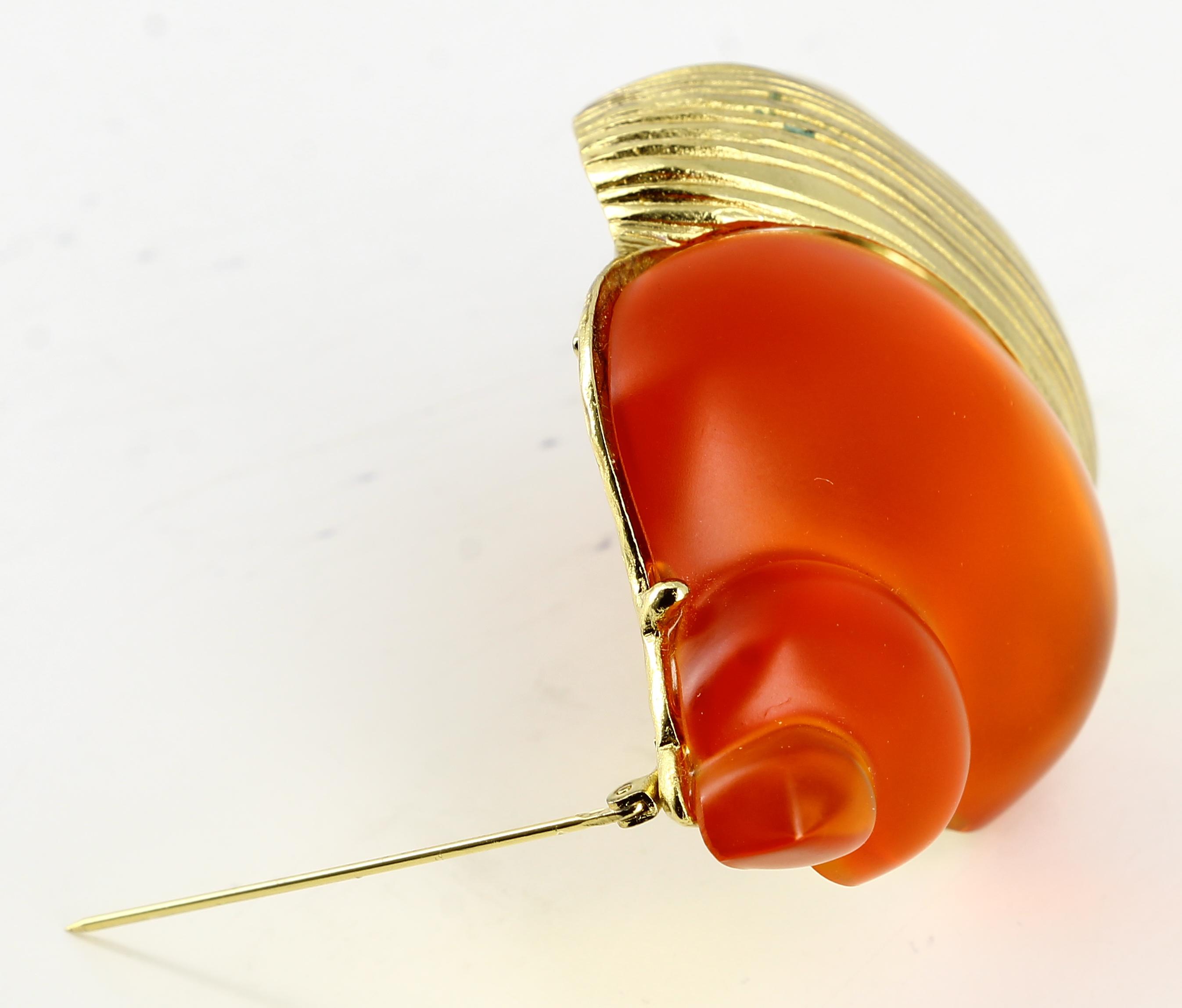 Christian Dior Maxi Golden Orange brooch