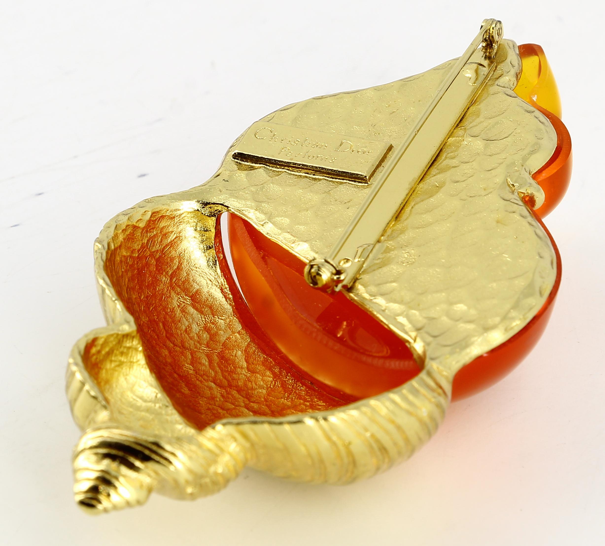 Christian Dior Maxi Golden Orange brooch