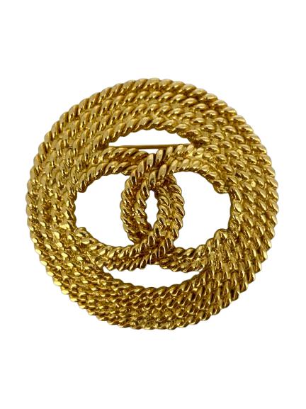 2002 Chanel CC Gold Brooch