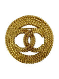 2002 Chanel CC Gold Brooch