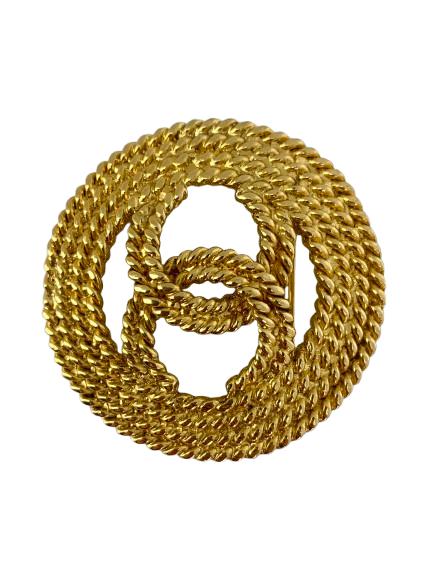 2002 Chanel CC Gold Brooch