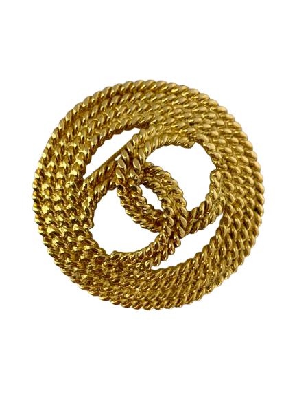 2002 Chanel CC Gold Brooch