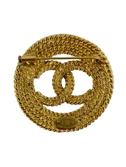2002 Chanel CC Gold Brooch
