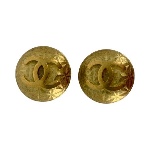 1995 Chanel CC Gold Clips Earrings