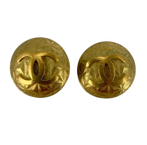 1995 Chanel CC Gold Clips Earrings