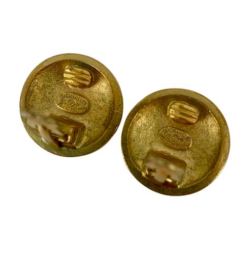 1995 Chanel CC Gold Clips Earrings
