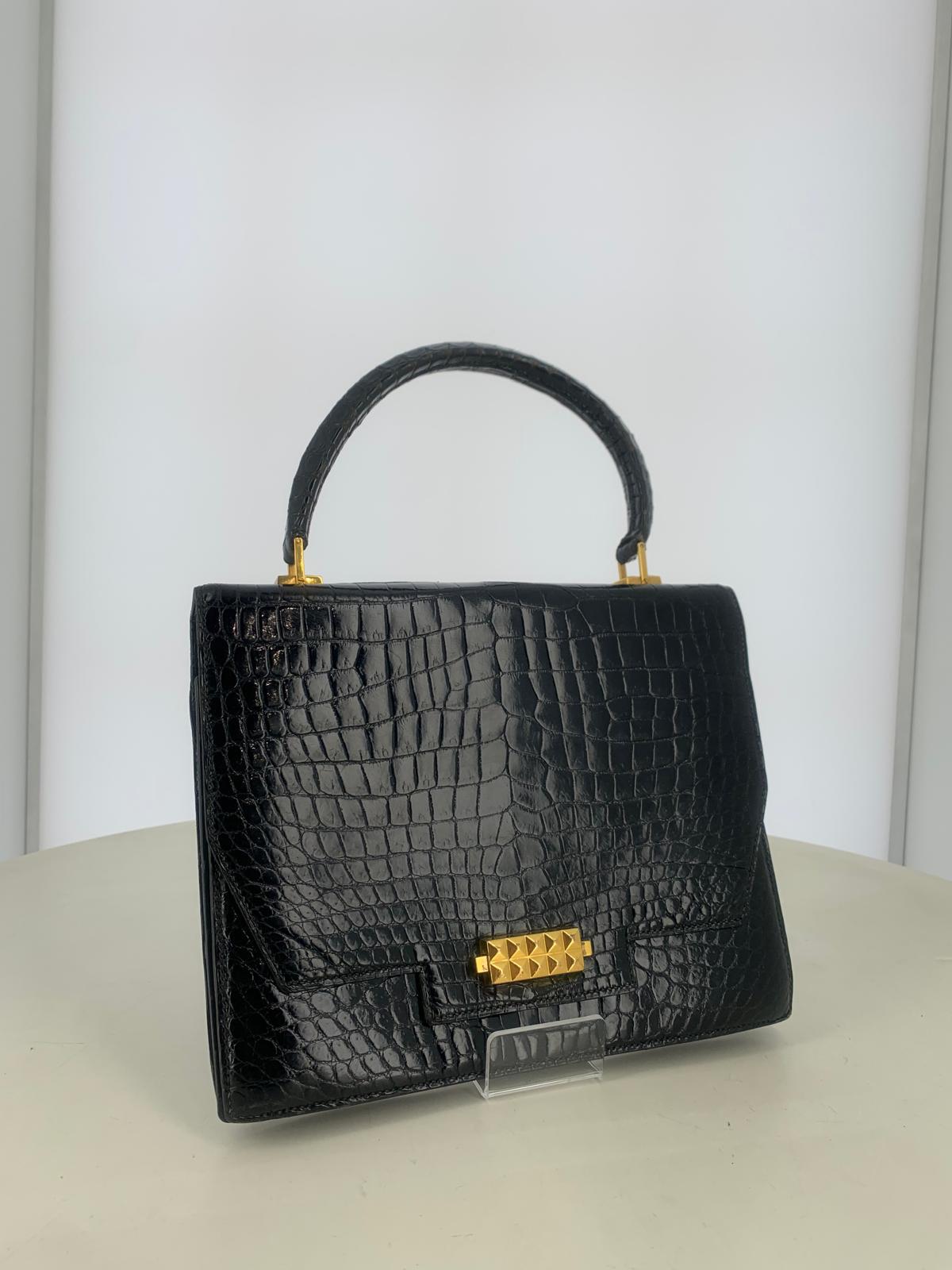 Hermès Vintage 60's Croco "Diamond" Bag