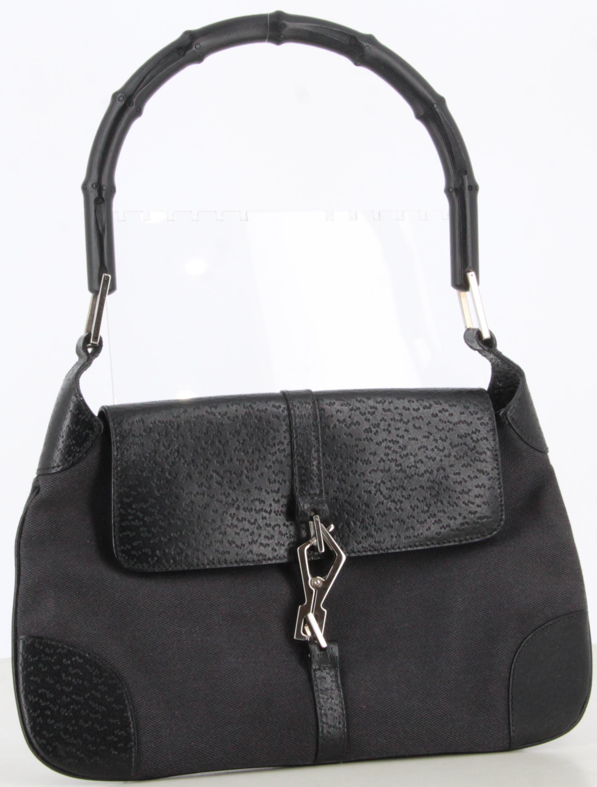 Gucci Black Bamboo Jackie Hobo Shoulder Bag