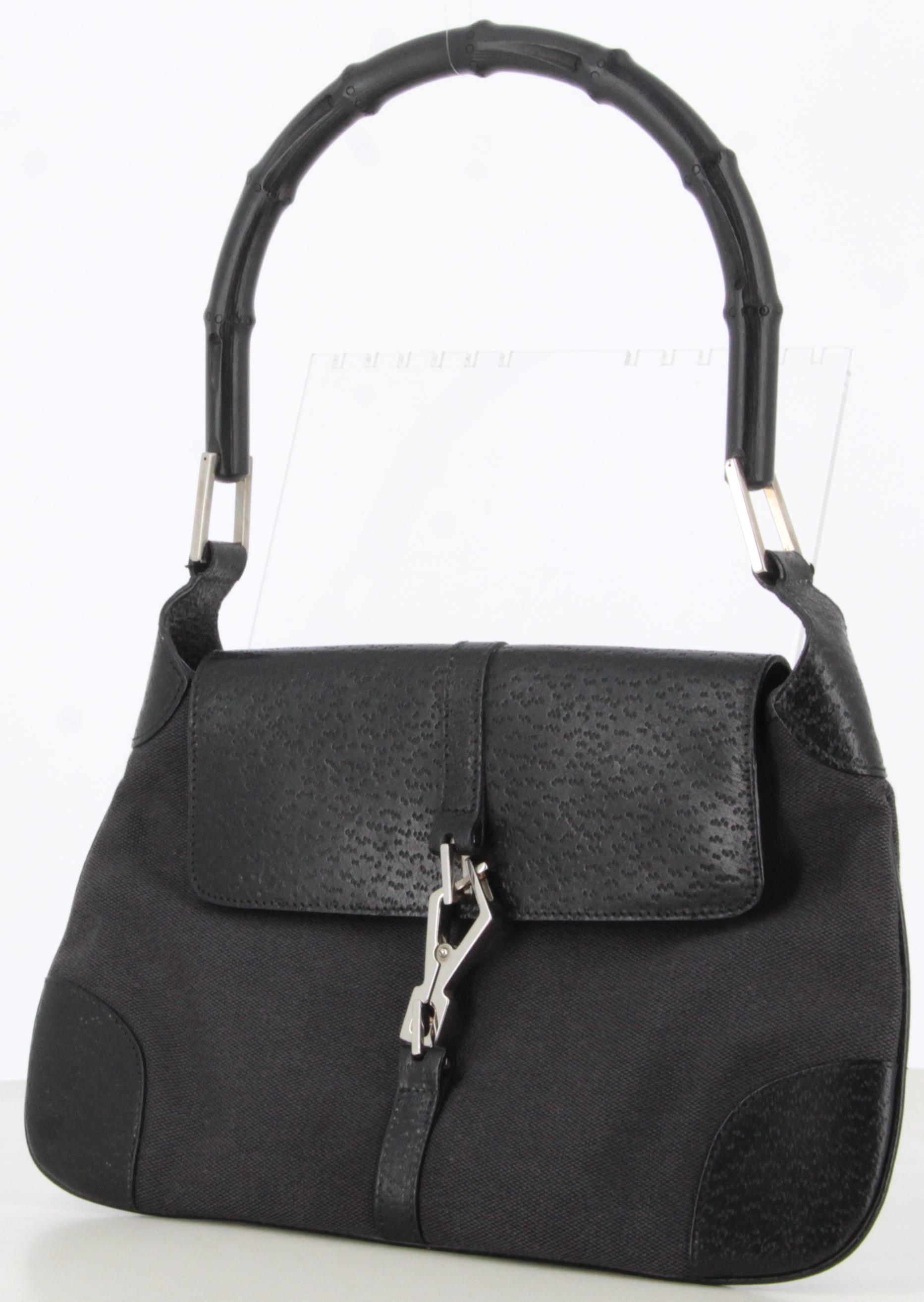 Gucci Black Bamboo Jackie Hobo Shoulder Bag