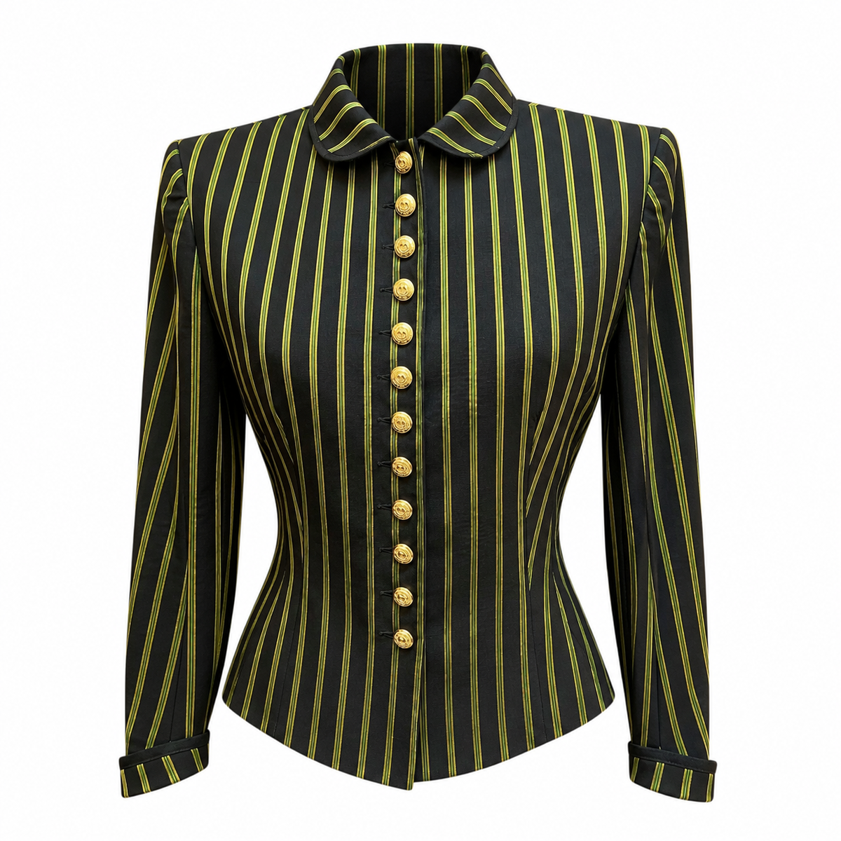 Nina Ricci tailored jacket in black with green stripes
