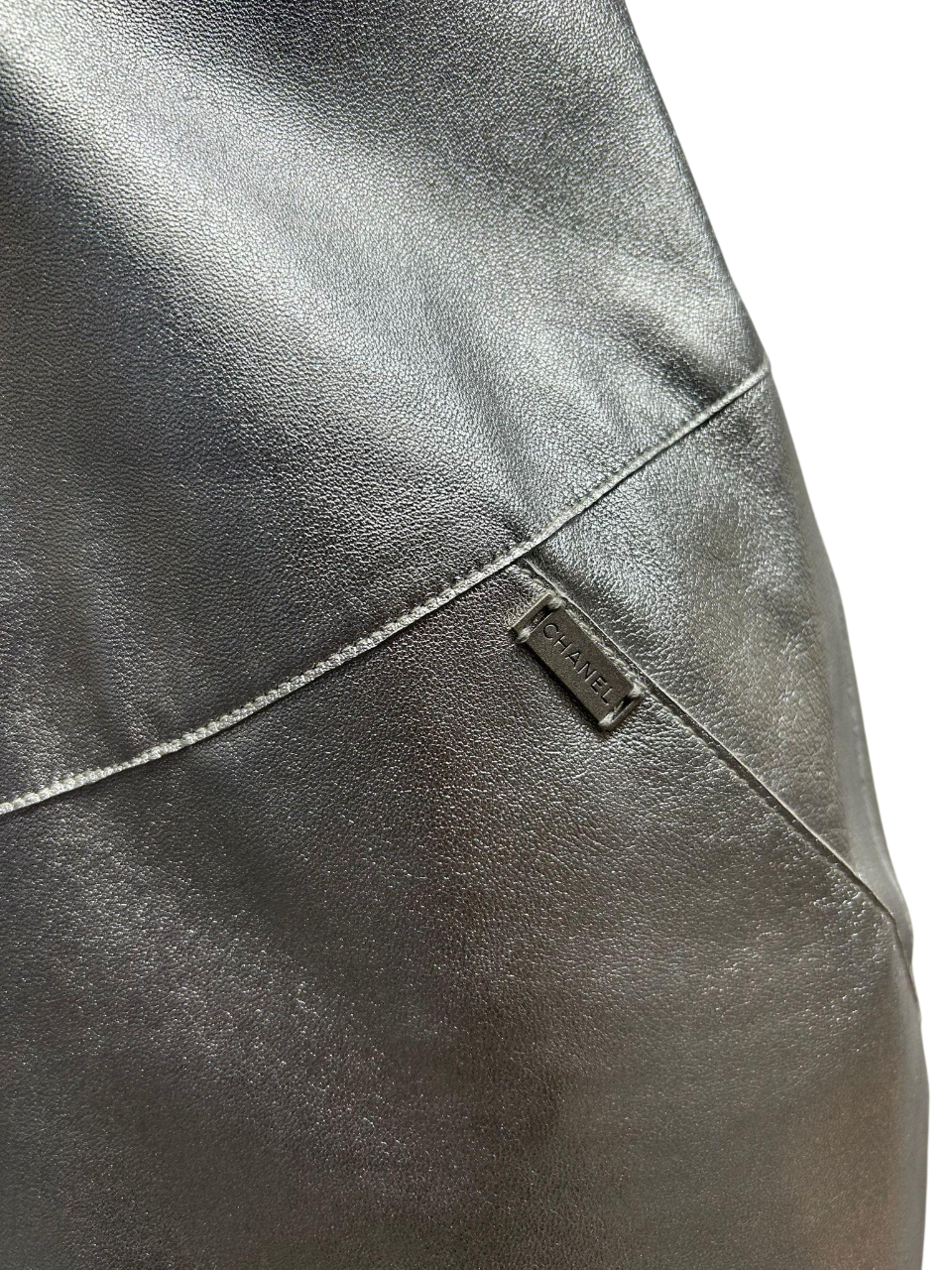 Chanel Silver Lambskin Pencil Dress (FW 1999)