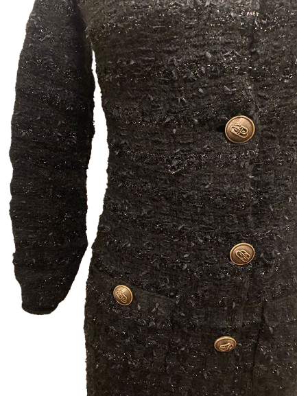 Balenciaga Back to Front Black Tweed Dress by Demna (2022)