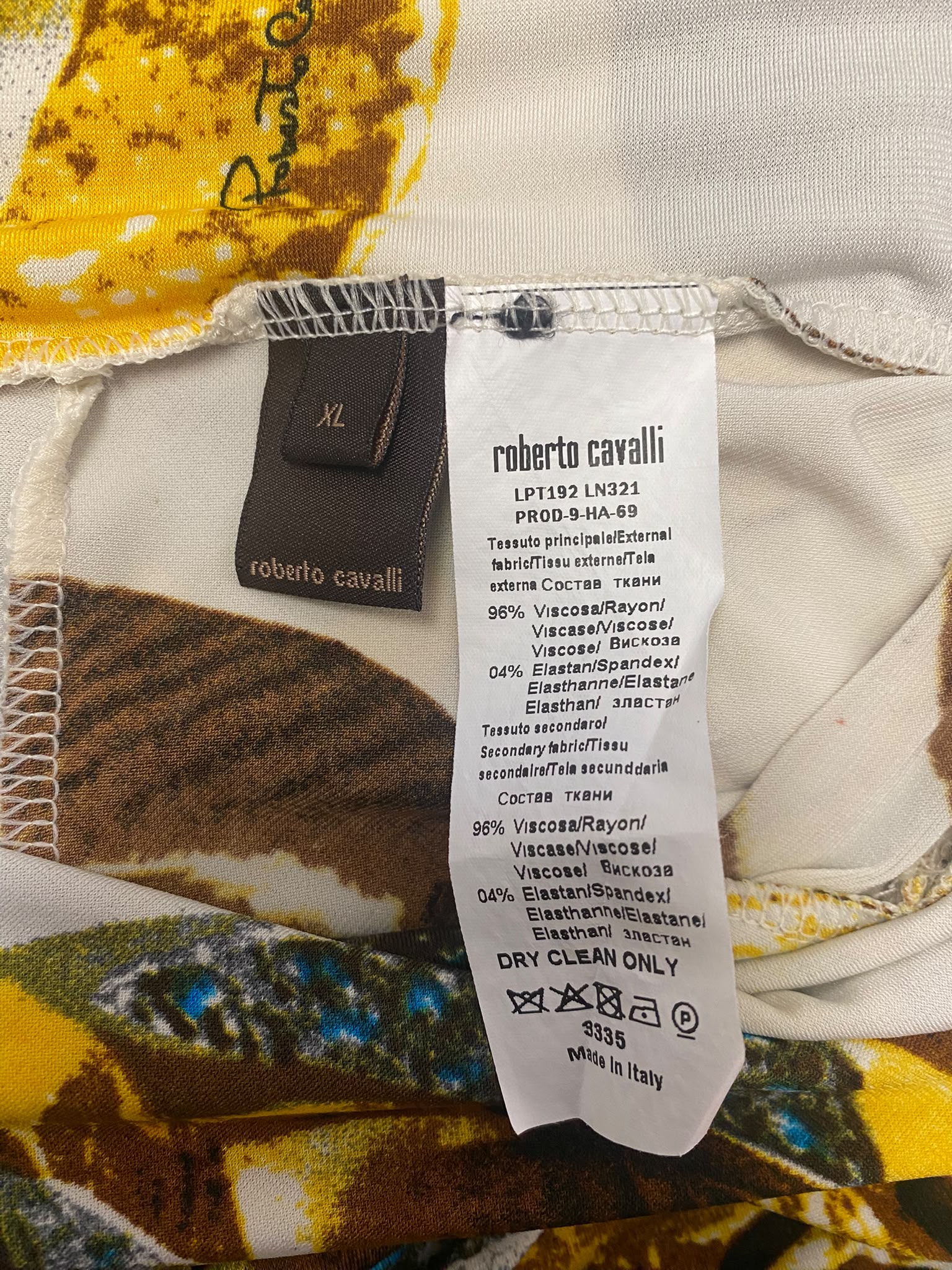 Roberto Cavalli Chain Print Halterneck Mini Dress - Size XL