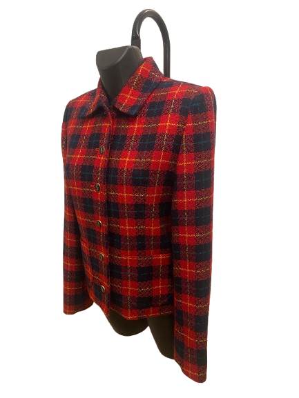 Yves Saint Laurent Red Tartan Coat ('90s)
