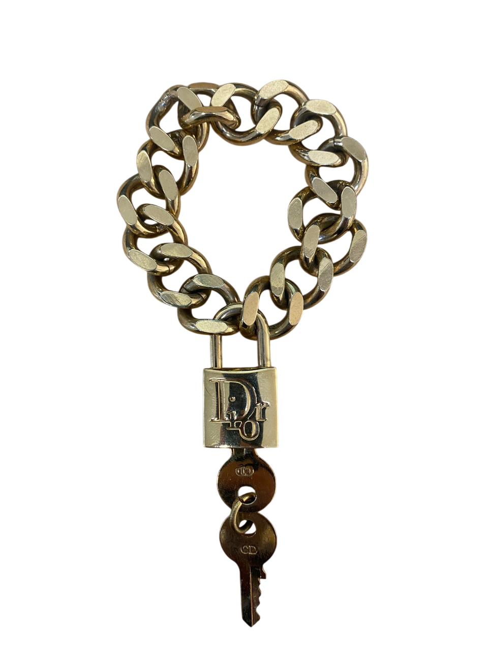 Christian Dior Curb Chain Lock & Key Bracelet (Spring Couture 2001)