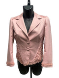 John Galliano Vintage Pink Ruffled Cotton-Blend Blazer Jacket