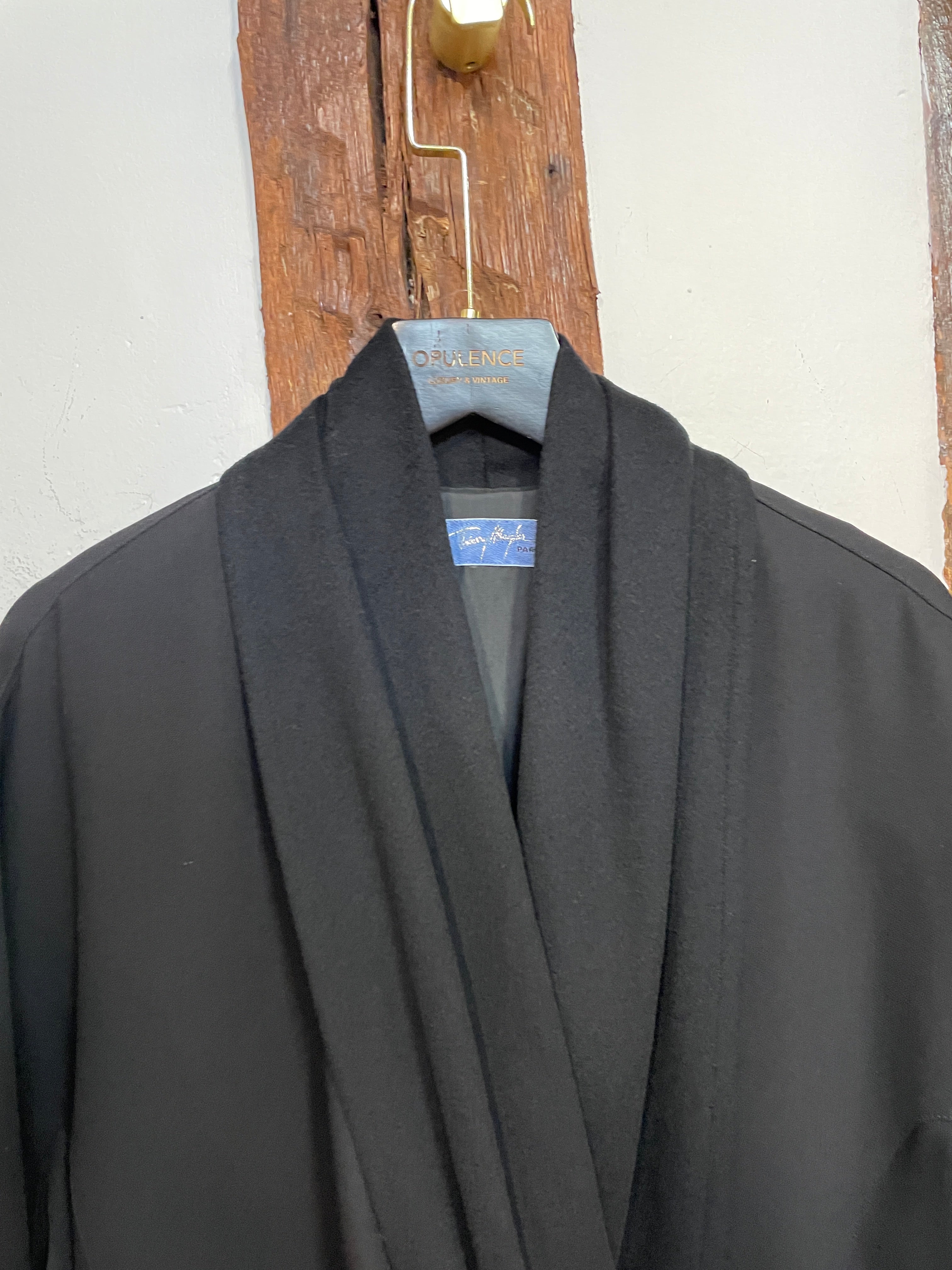 THIERRY MUGLER Paris Vintage Black Coat Dress