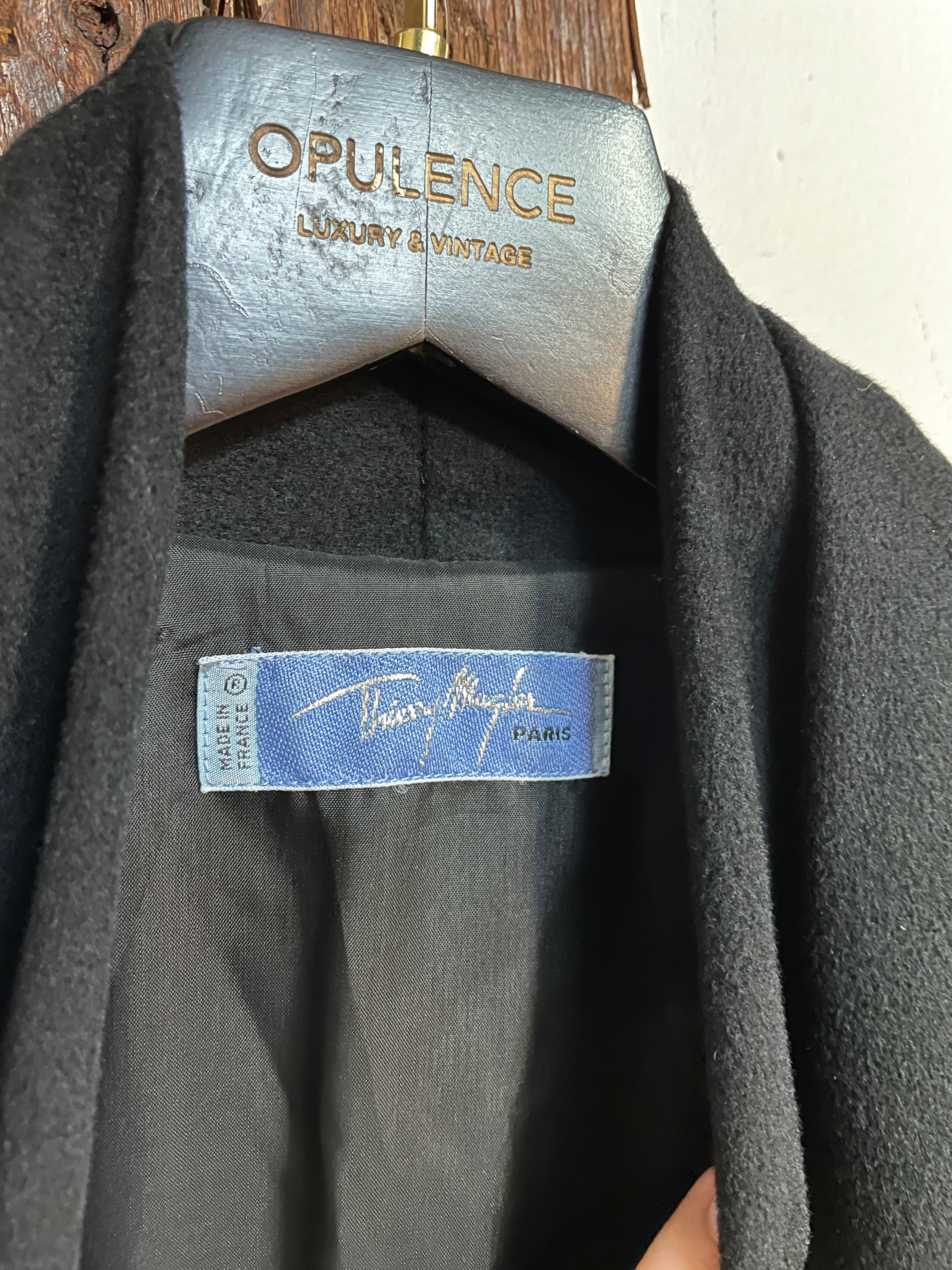 THIERRY MUGLER Paris Vintage Black Coat Dress