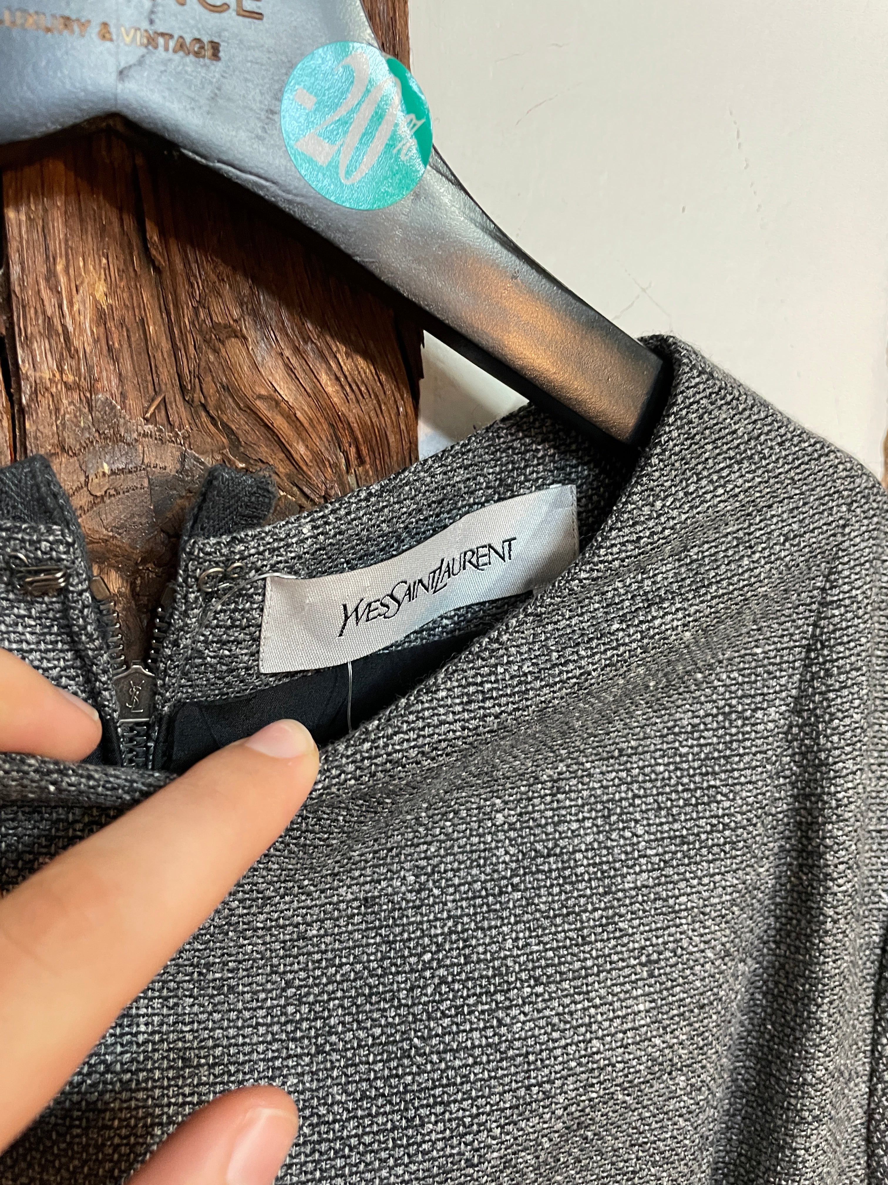 YVES SAINT LAURENT Grey Wool Dress