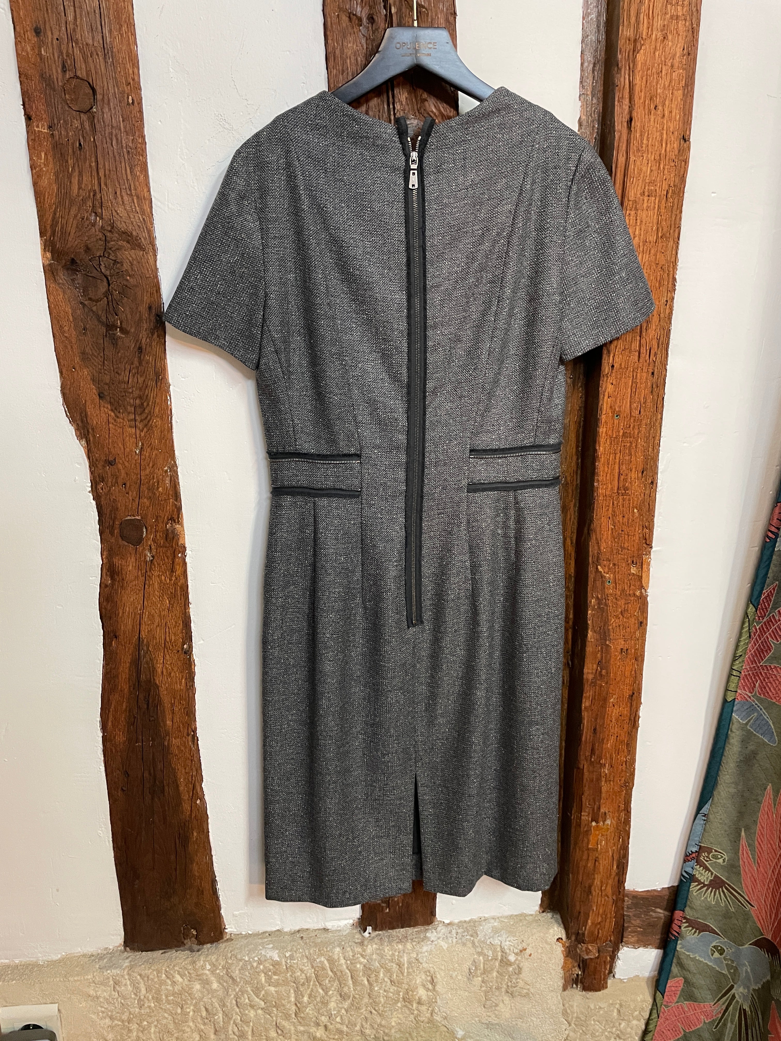 YVES SAINT LAURENT Grey Wool Dress