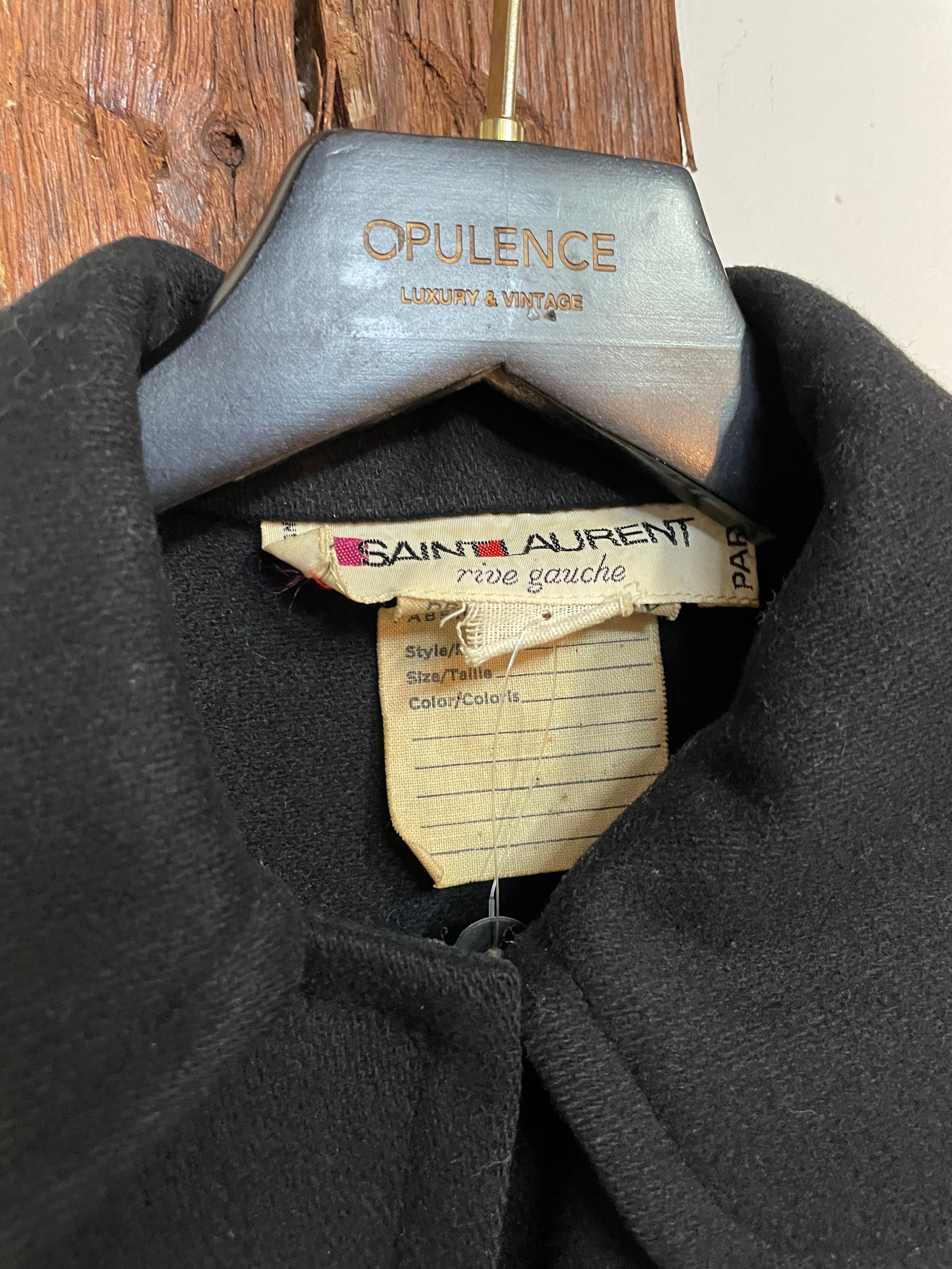 SAINT LAURENT Rive Gauche Black Cape Coat