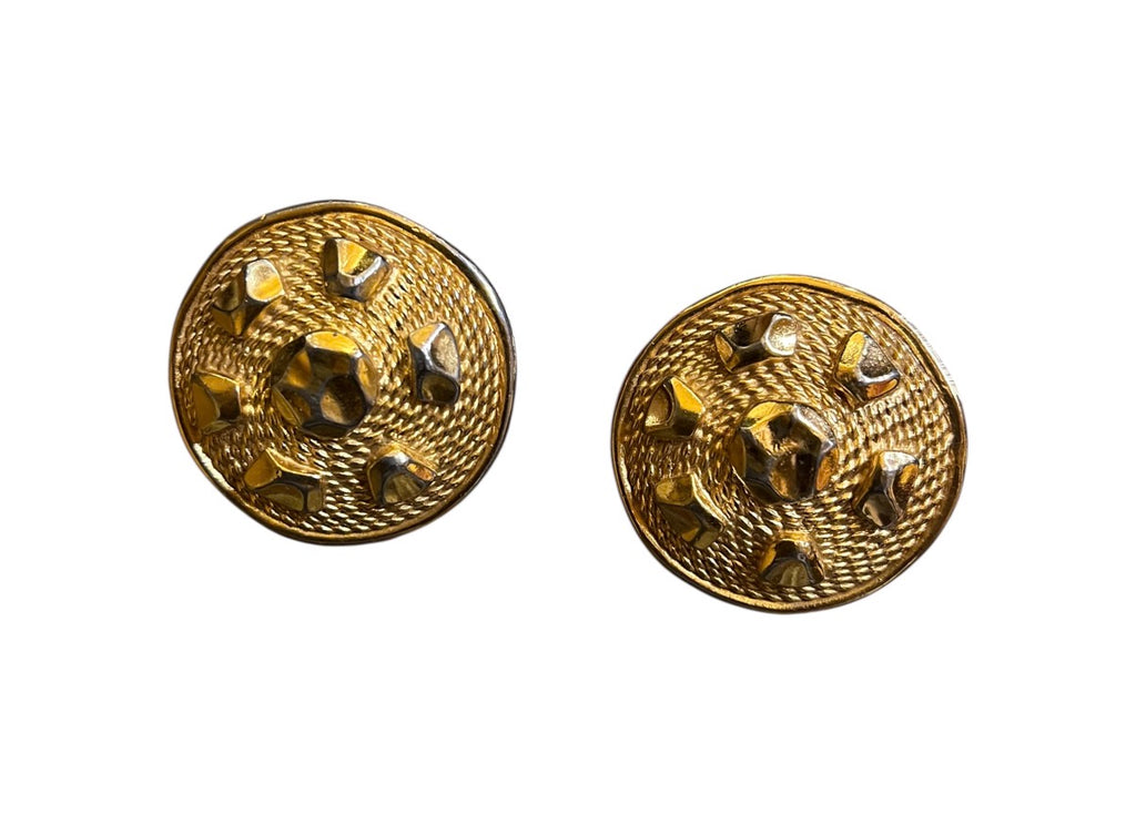 Dior golden clip-on earrings