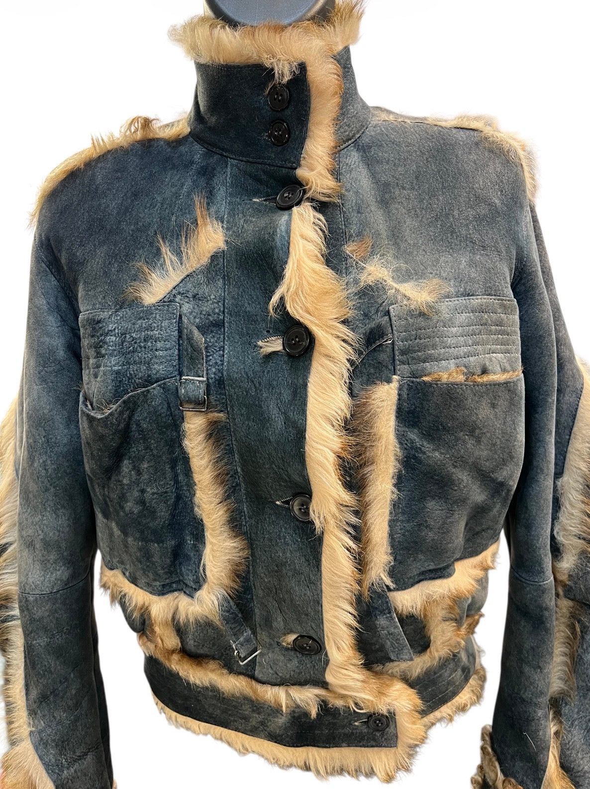 Galliano short suede jacket