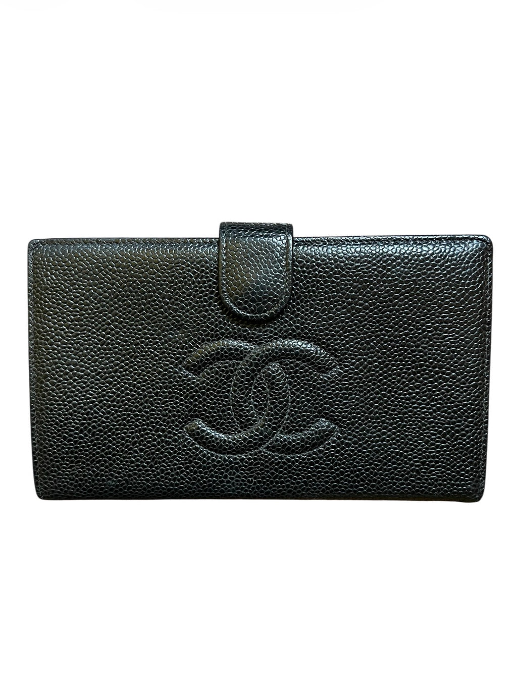 Chanel Grained Leather Wallet with CC Logo