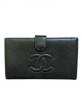 Chanel Grained Leather Wallet with CC Logo
