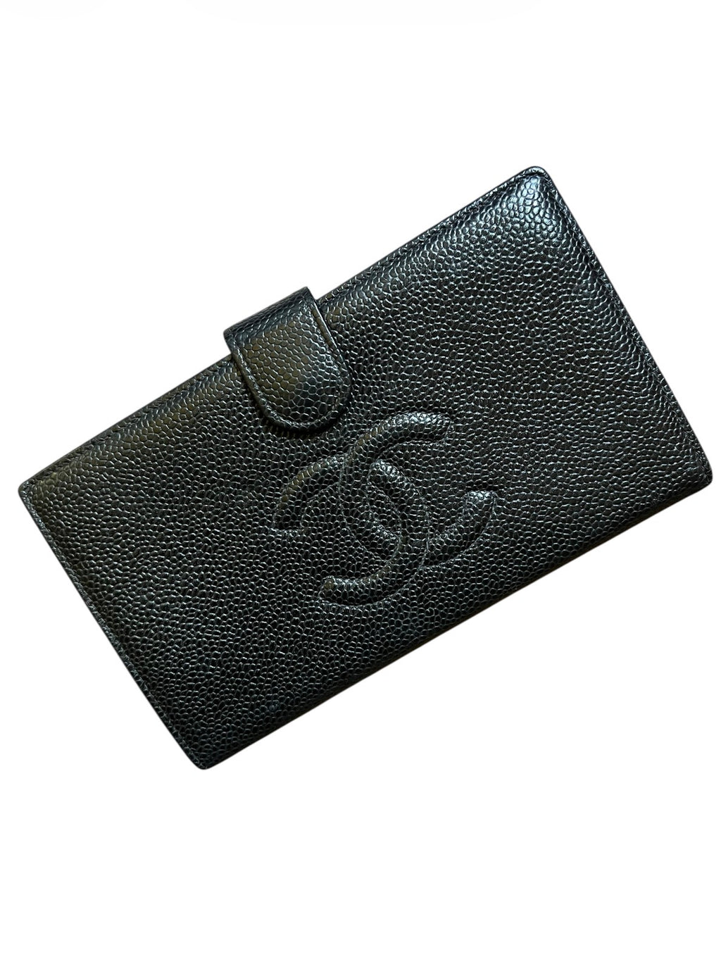 Chanel Grained Leather Wallet with CC Logo
